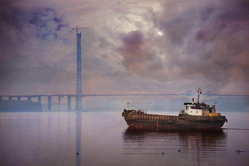 японское, море, корабли, мост Towardsphoto preview