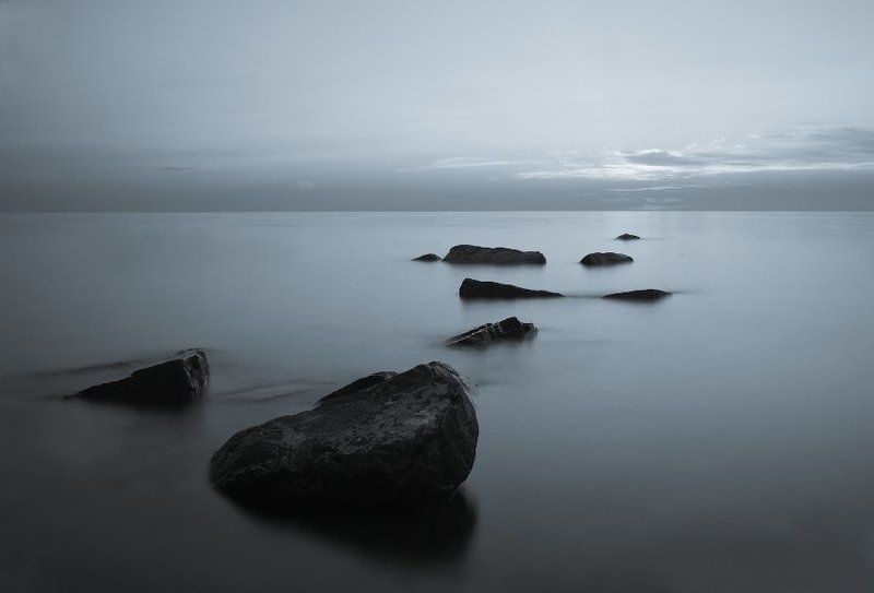 большой утриш, море, вечер, камни, тишина photo preview