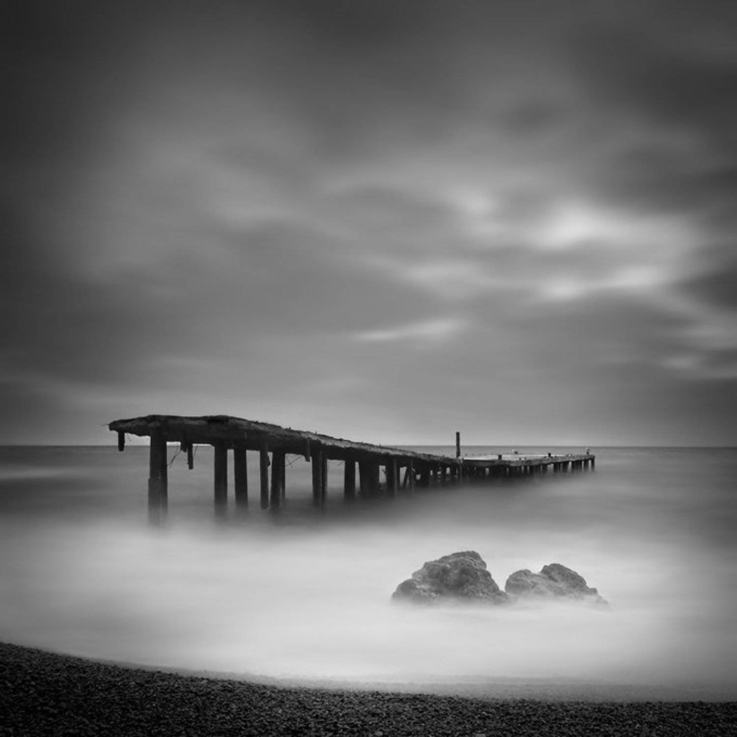 Stoned pier. Автор: Yury Bird bw, , , ndx8, , , крым, , , симеиз, , , longexposure, , , yury, bird, , , seascape, , , пейзаж, , , waterscape, , , nikon, , pier, stoned, Yury Bird