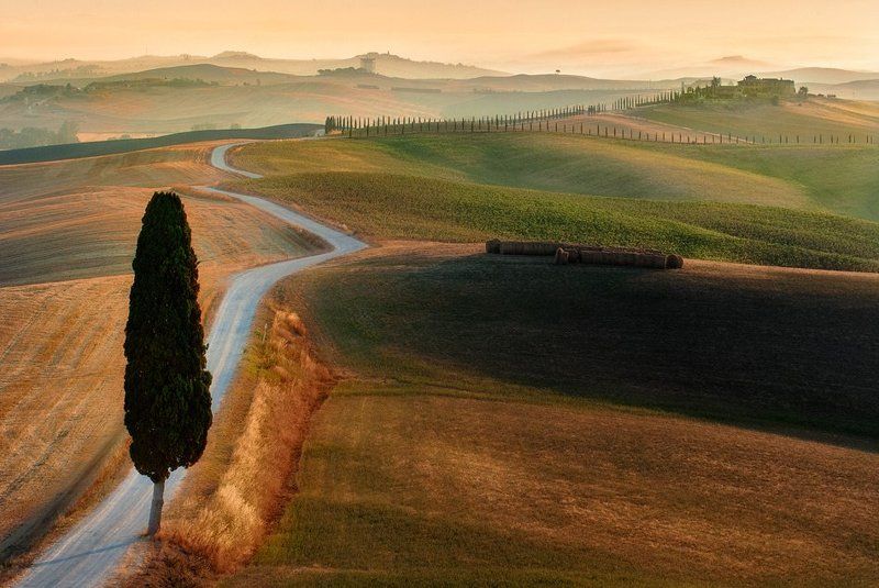 tuscany. тоскана, волны, waves,fog,mist Летнее утрамиphoto preview