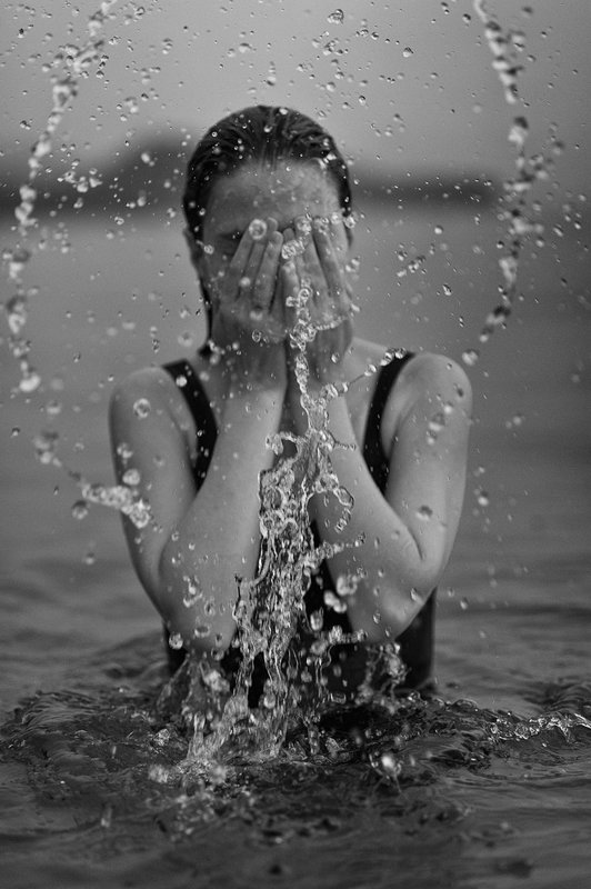 sea, splashes, bw ***photo preview