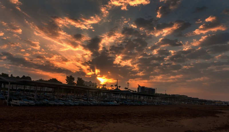 восход, лето, небо, облака, пляж, Турция, пейзаж Рассвет фото превью