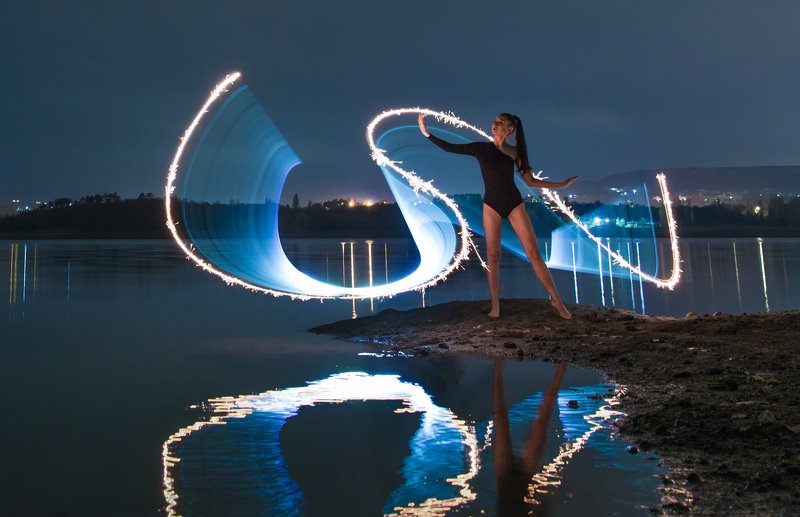 крым, вода, ночь, модель, девушка, звезды photo preview