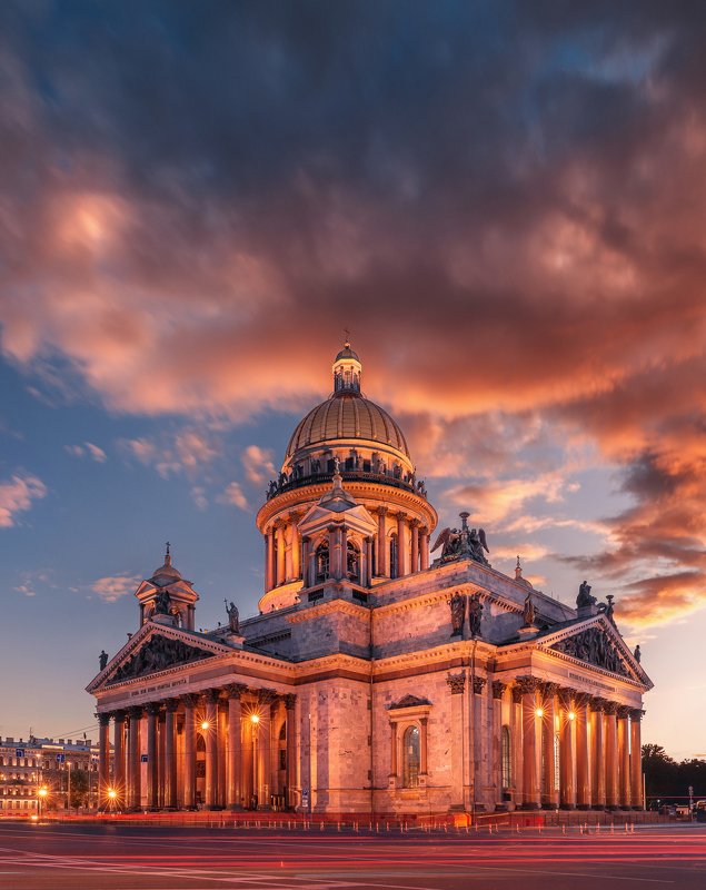 санкт петербург, питер, закат, небо, город, река, вечер, собор, улица, городской пейзаж Исаакиевский соборphoto preview