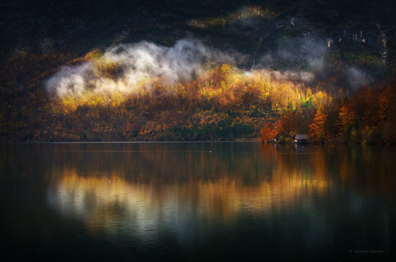 словения, осень, туман, пейзаж, утро, бохинь Бохиньский гамбургер...photo preview