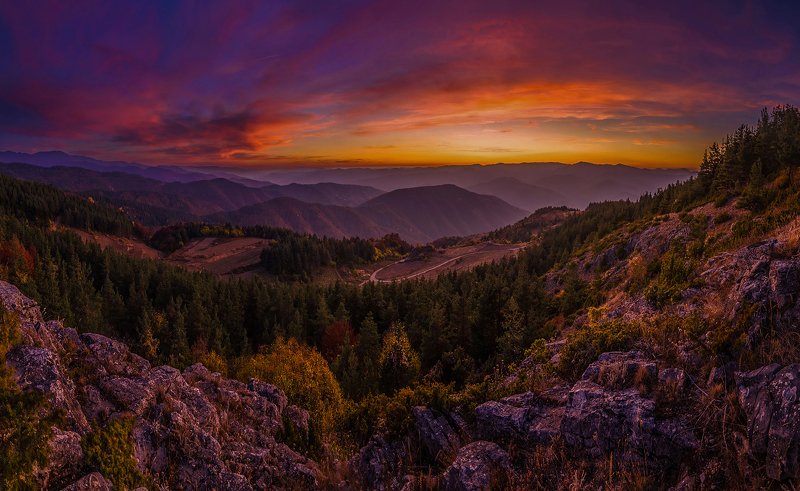 Sunset in mountainphoto preview