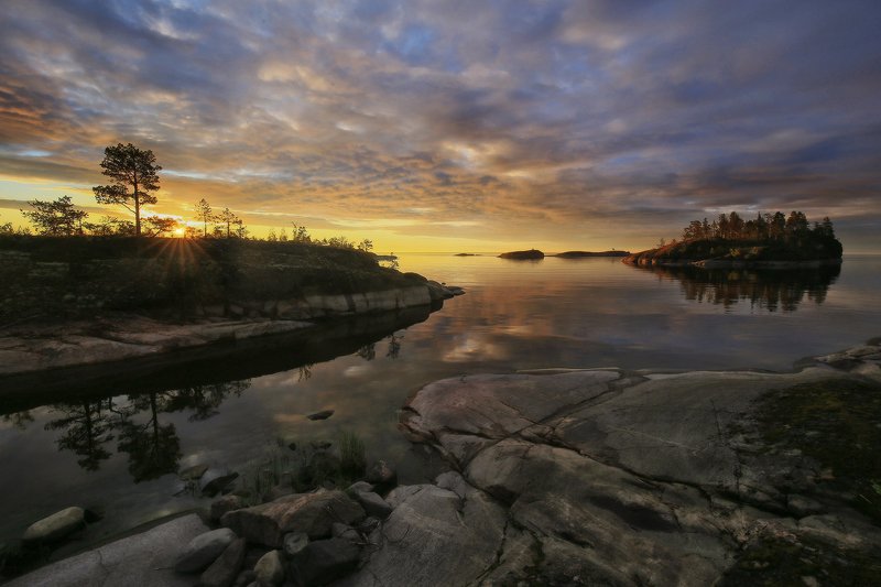 карелия, ладожские шхеры, ладога, рассвет Ладожский рассвет фото превью