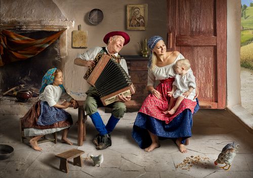 Grandpa plays the accordion