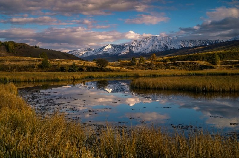 природа  алтай  горы пейзаж путешествие осень тени северо-чуйский хребет отражение озеро джангысколь Отражение...photo preview