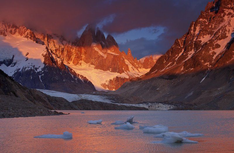 argentina, cerro torre, south patagonia, аргентина, патагония, серро торе Холодное пламя рассветаphoto preview