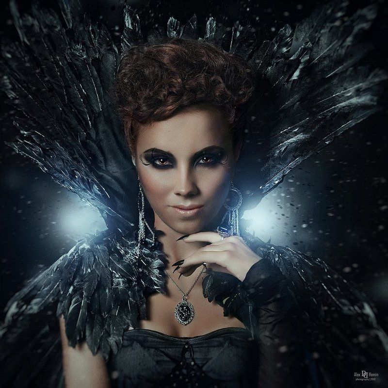 девушка, образ, фото, портрет, ада, глаза, мимика, эмоции, холод, перья, свет ADA (Ravenn)photo preview