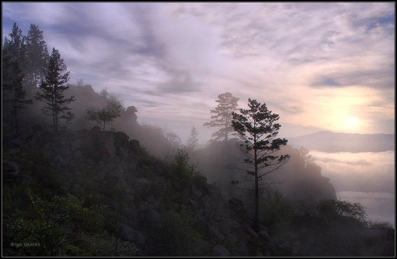 бурятия, горы, туман, рассвет Горный рассветphoto preview