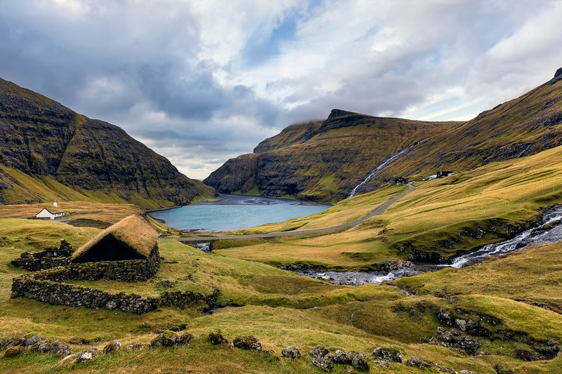 Village Saksun, Streymoy. Faroe Islandsphoto preview