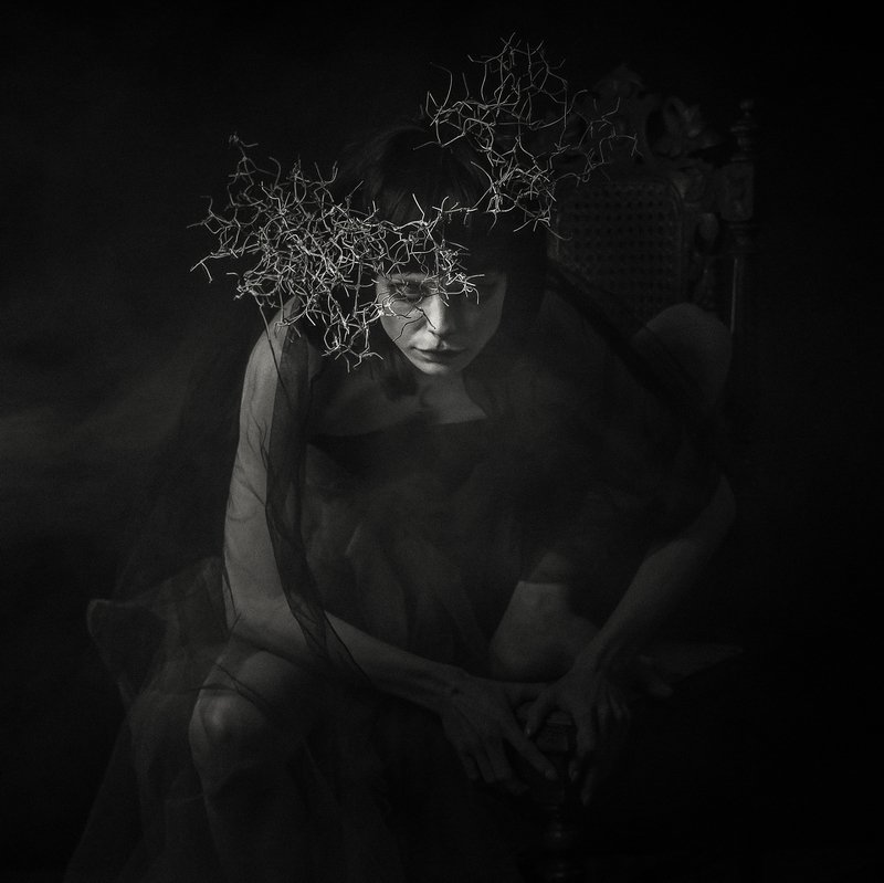 conceptual, dreams, fictional, surreal, alexandrucrisan, vampire, artphotography, bnw, fantasy, collectoredition, darkness Awakened in the world of dreamsphoto preview