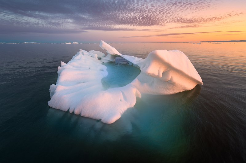 iceber, sunset, greenland Iceberg Sunset фото превью