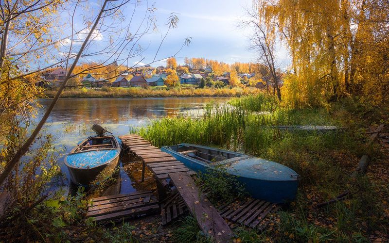 город,плёс,река,лодки,осень Осень В Плёсеphoto preview