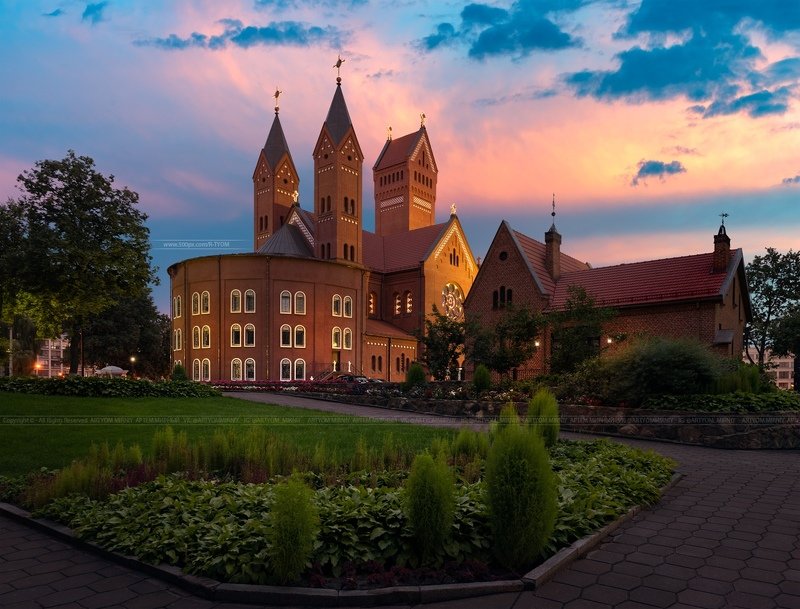 capriccio, veduta, photoartist, ведута, каприччио, фотохудожник, минск, беларусь, белоруссия, artyom mirni, вечер, храм, костел, закат, небо, minsk, belarus, art, арт, cityscape, городской пейзаж Костёл святого Симеона и святой Еленыphoto preview