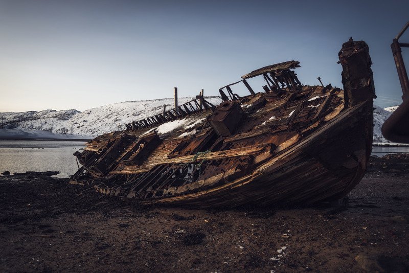 abandoned north polar cold crushed ocean coastline Abandoned.photo preview