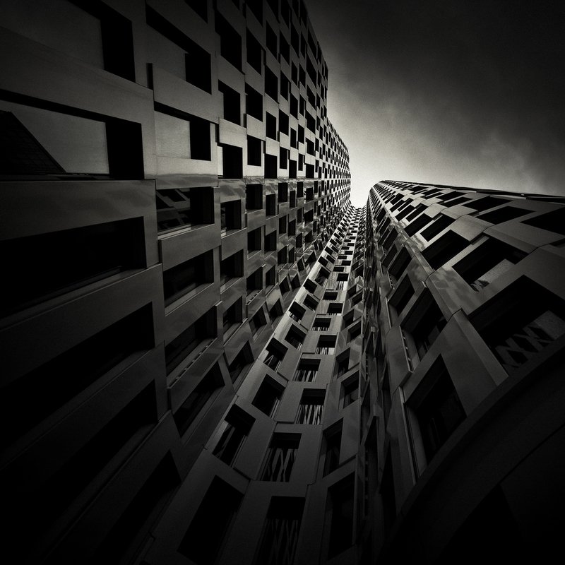 city, architecture, building, alexandrucrisan, tower, fineart, architecturephotography, windows, monochrome, limitededition, artprint Walls of Steelphoto preview