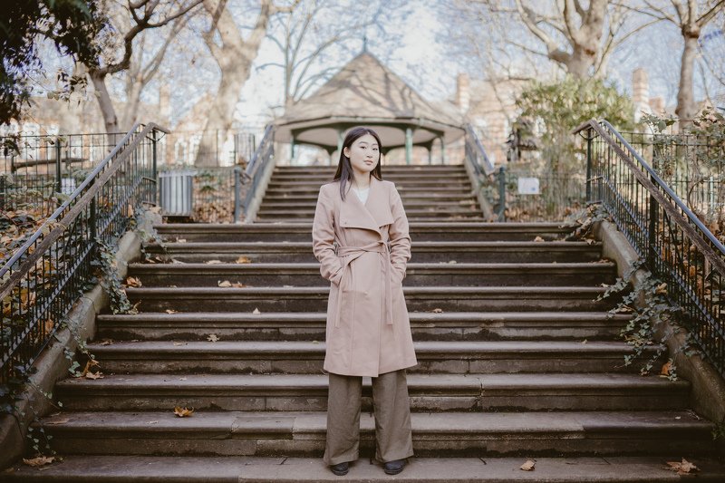 female, fashion, style, portrait, body, outdoors, outside, autumn, stairs, standing, woman Gracephoto preview