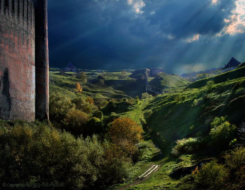 замок, крепость, украина, хотин Живописный пейзаж, под стенами Хотинского замкаphoto preview