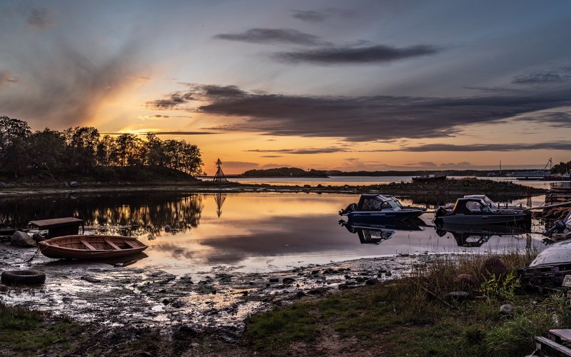 соловки, соловецкие острова, вечер, закат, белое море, вода, катер, ник васильев Соловецкий закат.photo preview
