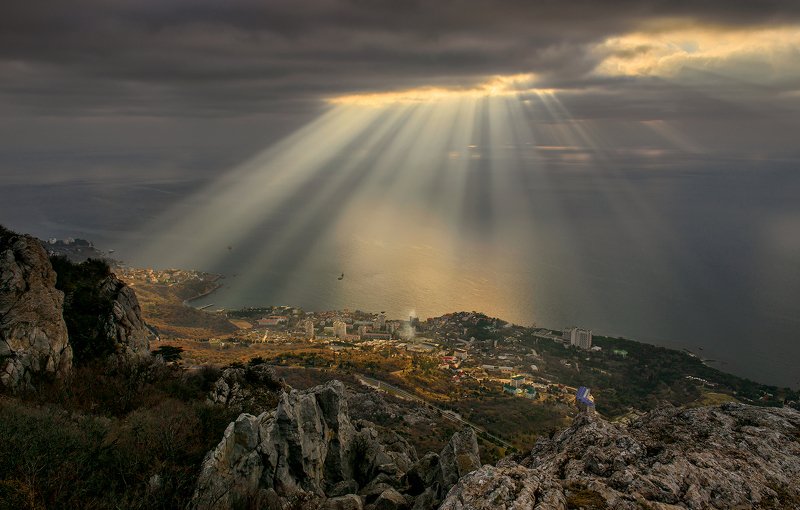 крым, пейзаж,  море, утро, рассвет,  горы, облака, небо, форос, Рассвет над Форосомphoto preview