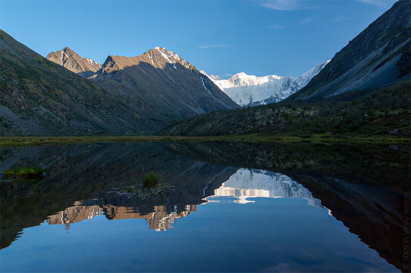 алтай, белуха, ак-кем, горы, отражние, озро, лдники Зеркало на Ак-Кемеphoto preview