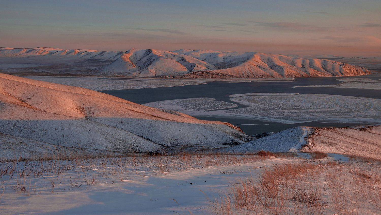 Енисейская Сибирь. Автор: Александр Макеев сибирь, хакасия, зима, закат, Александр Макеев