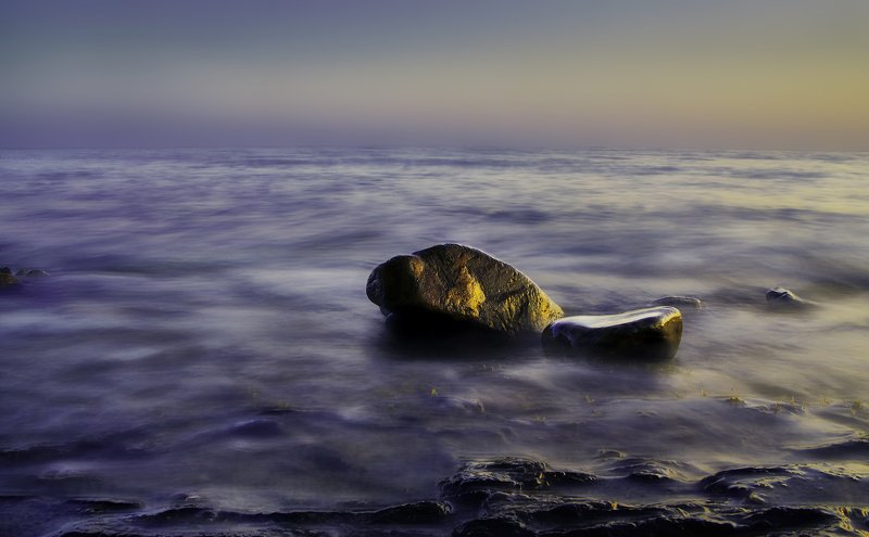 камни, закат, море, вода, небо, длинная выдержка, цвет, джанхот Одниphoto preview