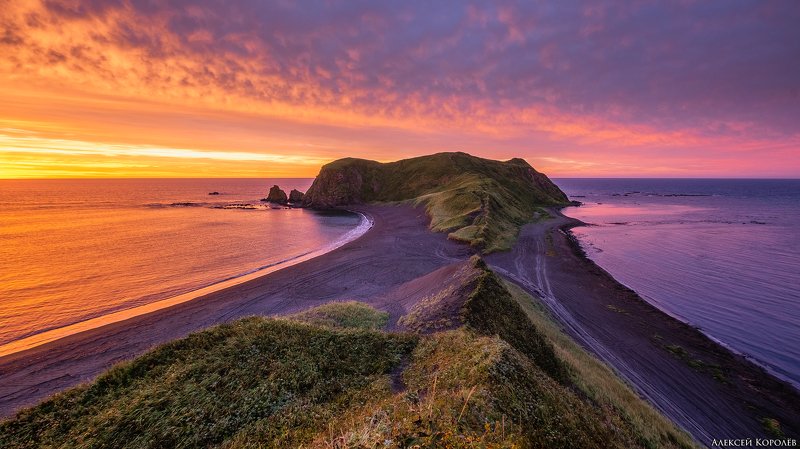 россия, дальний восток, сахалин, море, охотское море, восход, природа, пейзаж, russia, far east, sakhalin, sea, sea of okhotsk, sunrise, nature, landscape, hdr Мыс Евстафия фото превью