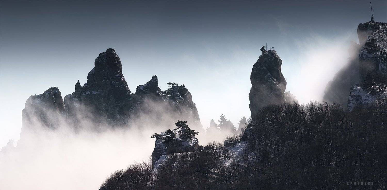 крым, ай-петри, зубцы, весна, горы, облака, туман, landscape, mountain, summit, peak, rocks, crimea, cloud\'s., Семенюк Василий