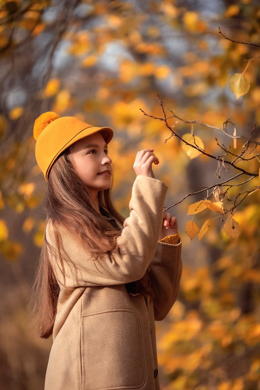 девочка, ребенок, осень  фото превью