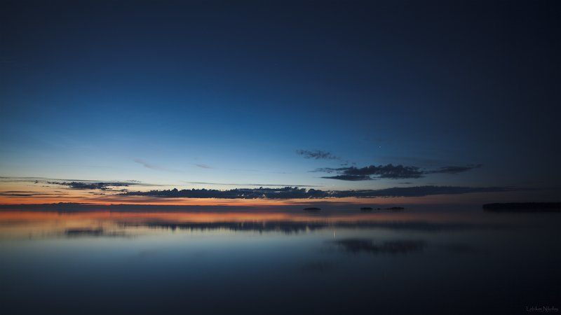 озеро, закат, онего, звезды, штиль спокойствиеphoto preview