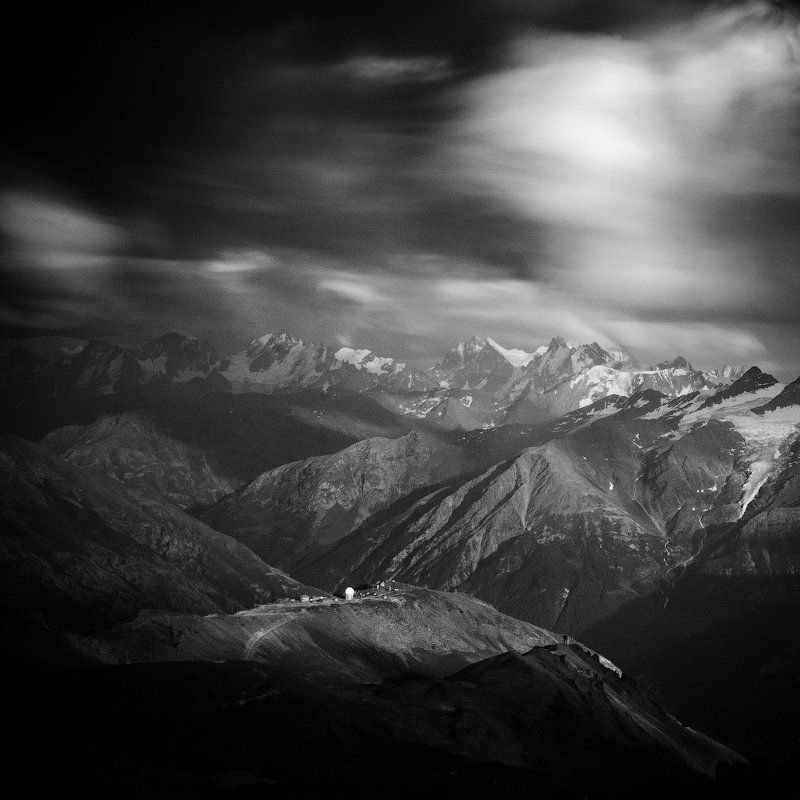 clouds, elbrus, evening, exposure, long, mountains nonephoto preview