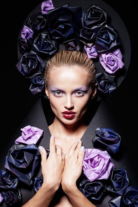 girl, beauty, flowers Dark Flowersphoto preview