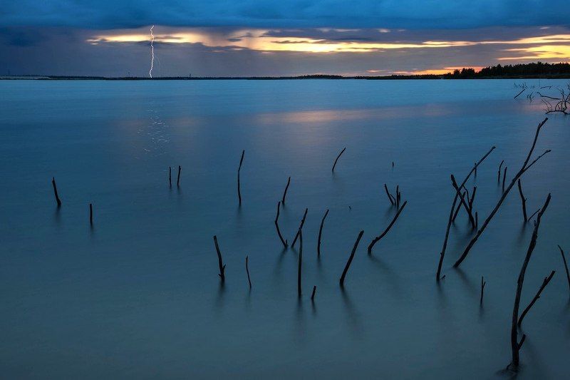 russia, flash, lake, sunset, landscape, north, россия, молния, пейзаж, север, озеро Россия. Новый Уренгой.photo preview