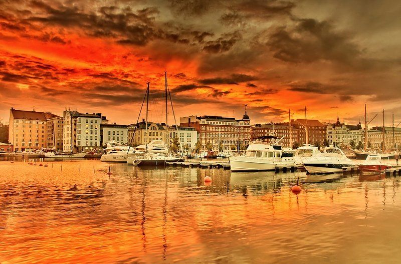 город, море, архитектура, закат, лодки Хельсинкиphoto preview
