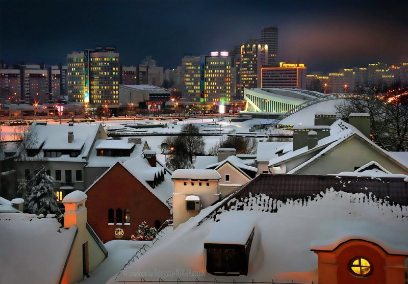 беларусь, город, минск, вечер, фотосфера-минск Старинные крыши города...photo preview