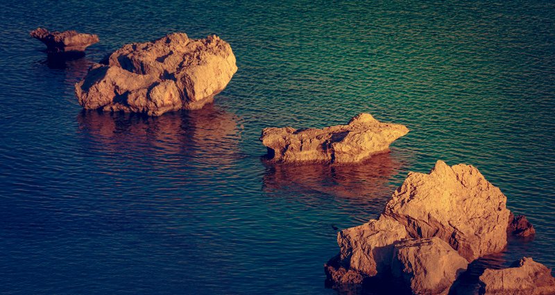 вода, закат, камень, камни, море, солнце время закатаphoto preview