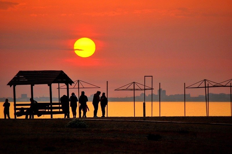 море,закат,пляж. Морские закаты.photo preview