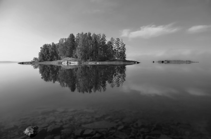 природа, лето,  пейзаж, ЧБ, Карелия Умиротворениеphoto preview