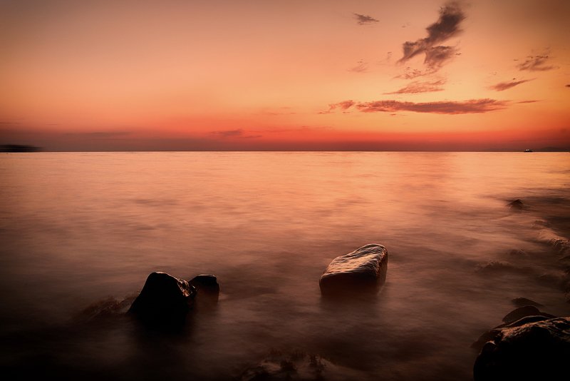 лето, закат, море, summer, sunset,sea, blacksea Закат над морем в бухте Джанхотphoto preview