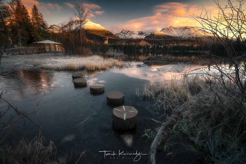 #slovakia #lake #tatry #tatra #mountains #winter #snow #reflection #reflections #landscape Morning at Strbske Plesophoto preview