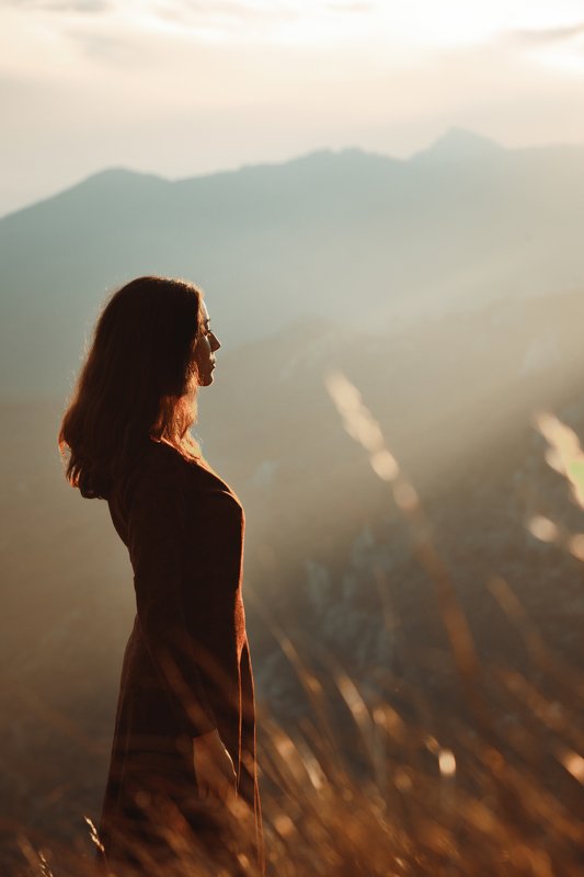девушка, горы, girl, mountains, Crimea, Крым photo preview