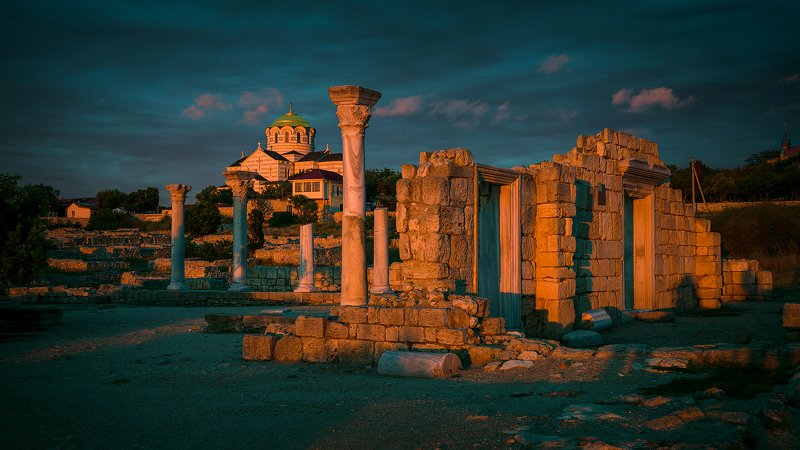 крым, вечер, херсонес, закат, море, севастополь, музей, облака, Под небом голубым...photo preview