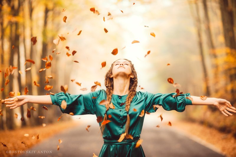 фототур, Тоскана, девушка, осень, счастье, листья, Tuscany, Italy,  Осеннее счастьеphoto preview