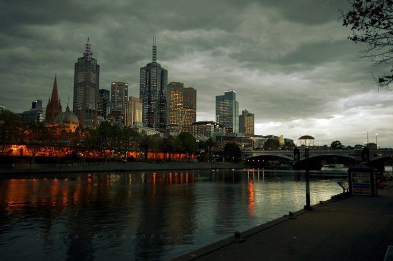 melbourne, australia, sunset, cityscape Melbourne, Federation Sqphoto preview
