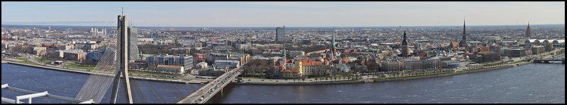 рига, латвия, панорама Нетрадиционная панорама Ригиphoto preview