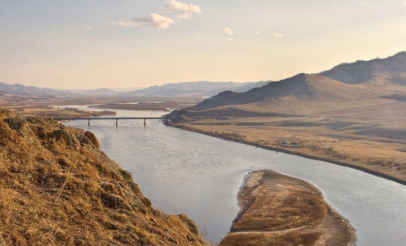 бурятия, река, селенга, мост, весна Хороший весенний деньphoto preview